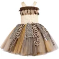 thumbnail image 4 of Vestido con tutú de cavernícola primitivo salvaje para niñas, disfraz indígena indio de leopardo, ropa para fiesta de Halloween, carnaval y jungla, 4 of 5