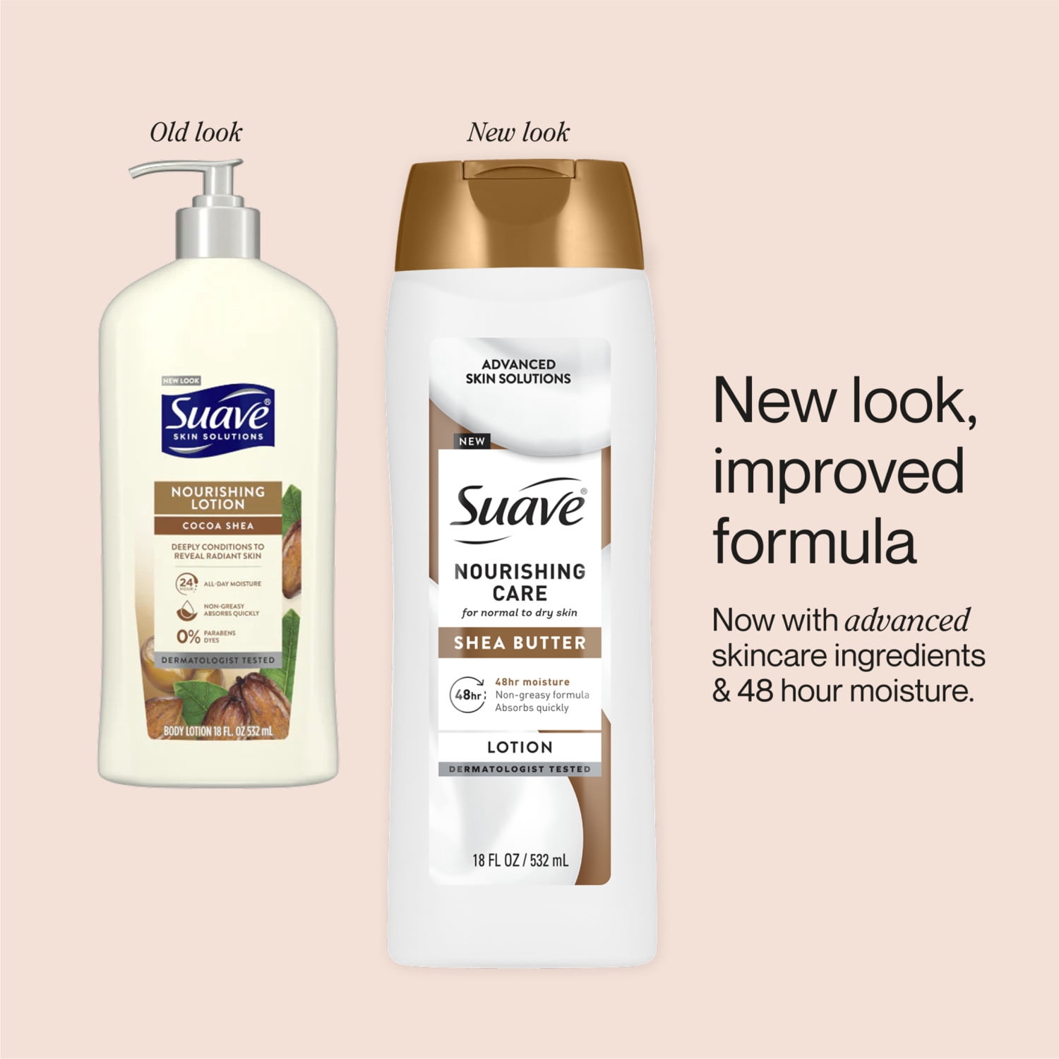Suave Nourishing Care Hand & Body Lotion with Shea Butter For Dry Skin, 18 FL OZ