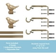 thumbnail image 6 of Urbanest 3/4-inch Cute Bird Designer Decorative Adjustable Window Treatment Curtain Single Rod Set, Heavy Duty, Beige Cottage, 84"-120", 6 of 8