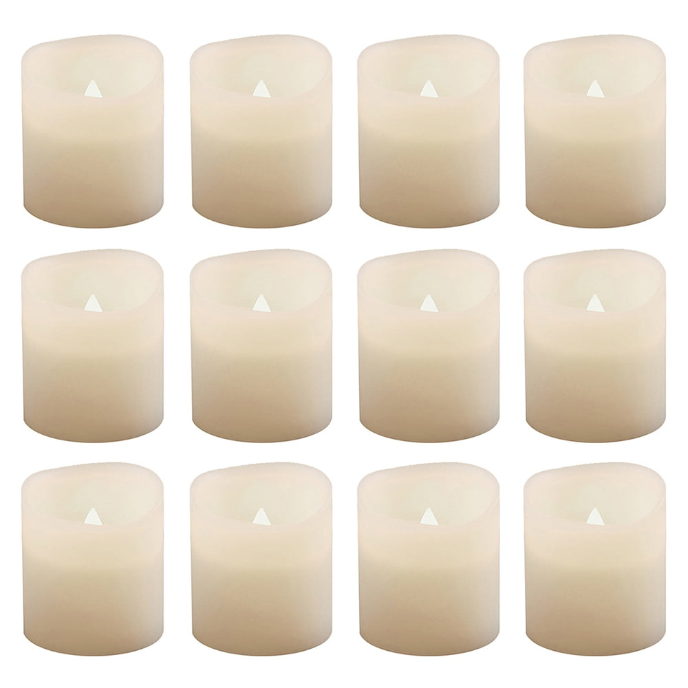 Battery Operated LED Votive Candles Set of 12 (Warm White)