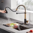 thumbnail image 2 of CASAINC Single Handle Kitchen Faucet with Pull Down Sprayer, Deck Mounted, Matte Black and Brushed Gold, 2 of 4