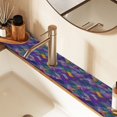 thumbnail image 2 of Yayeee Faucet Mat for Kitchen Sink 14.7" Diatomite Long Splash Guard Pad, Purple Waves Pattern, 2 Pack, 2 of 7