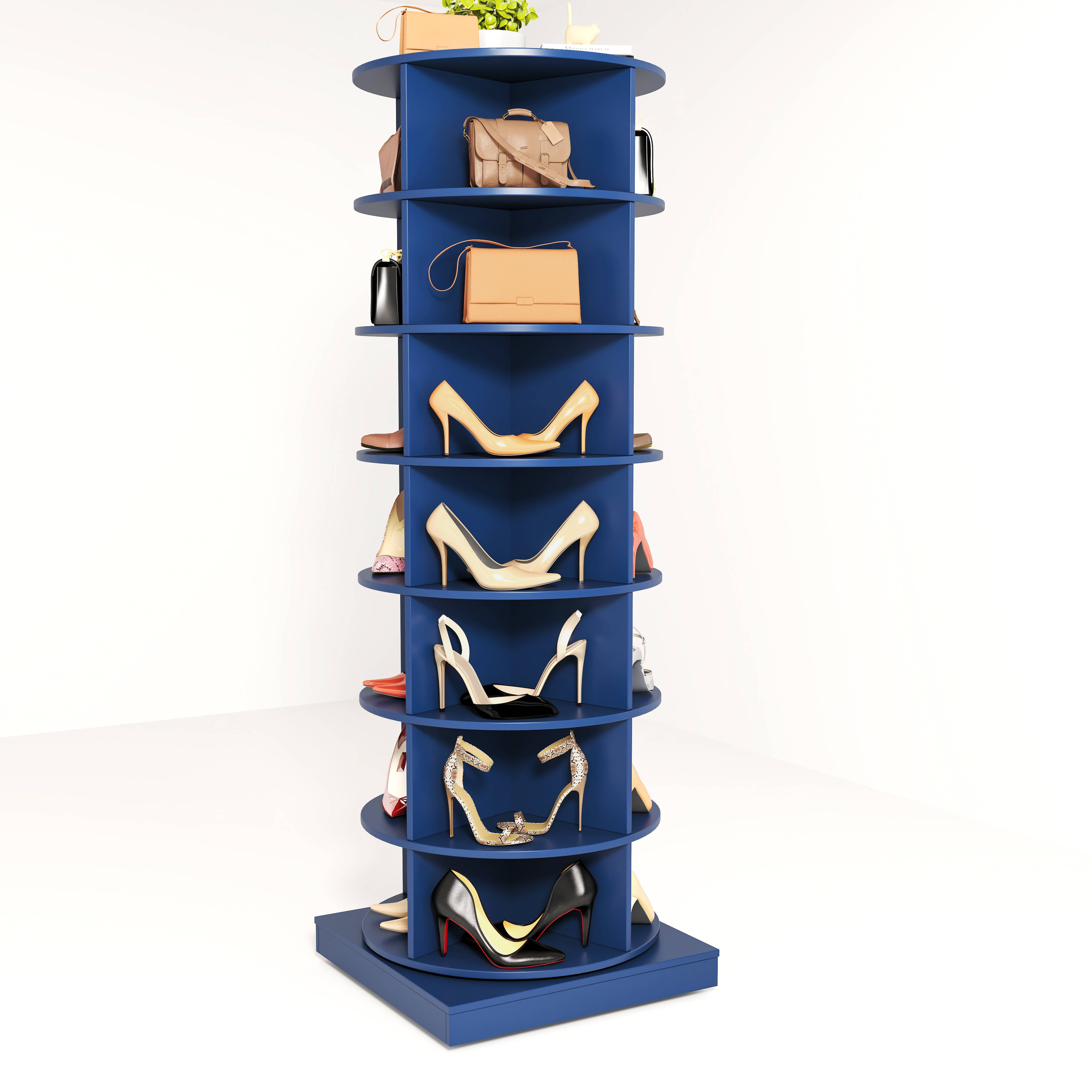 7-Tier Rotating Shoe Rack Tower, Spinning Shoe Display, 360° Rotating Shoe Rack Storage Rotating Organization for Handbag Closet