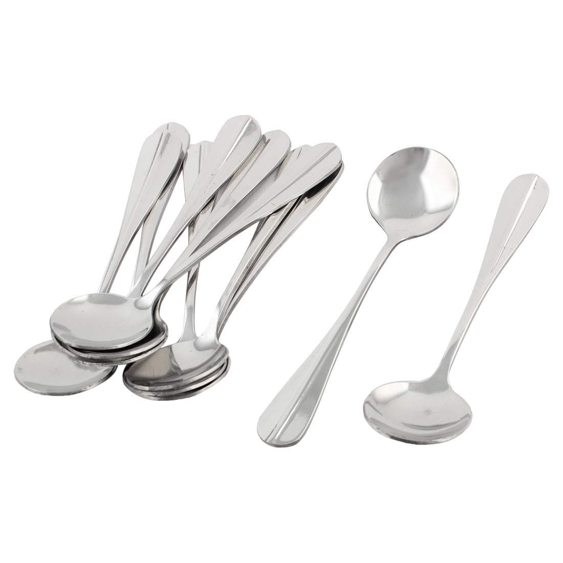 Unique Bargains Stainless Steel Spoons Set of 10 for Dining Spoons 5.1