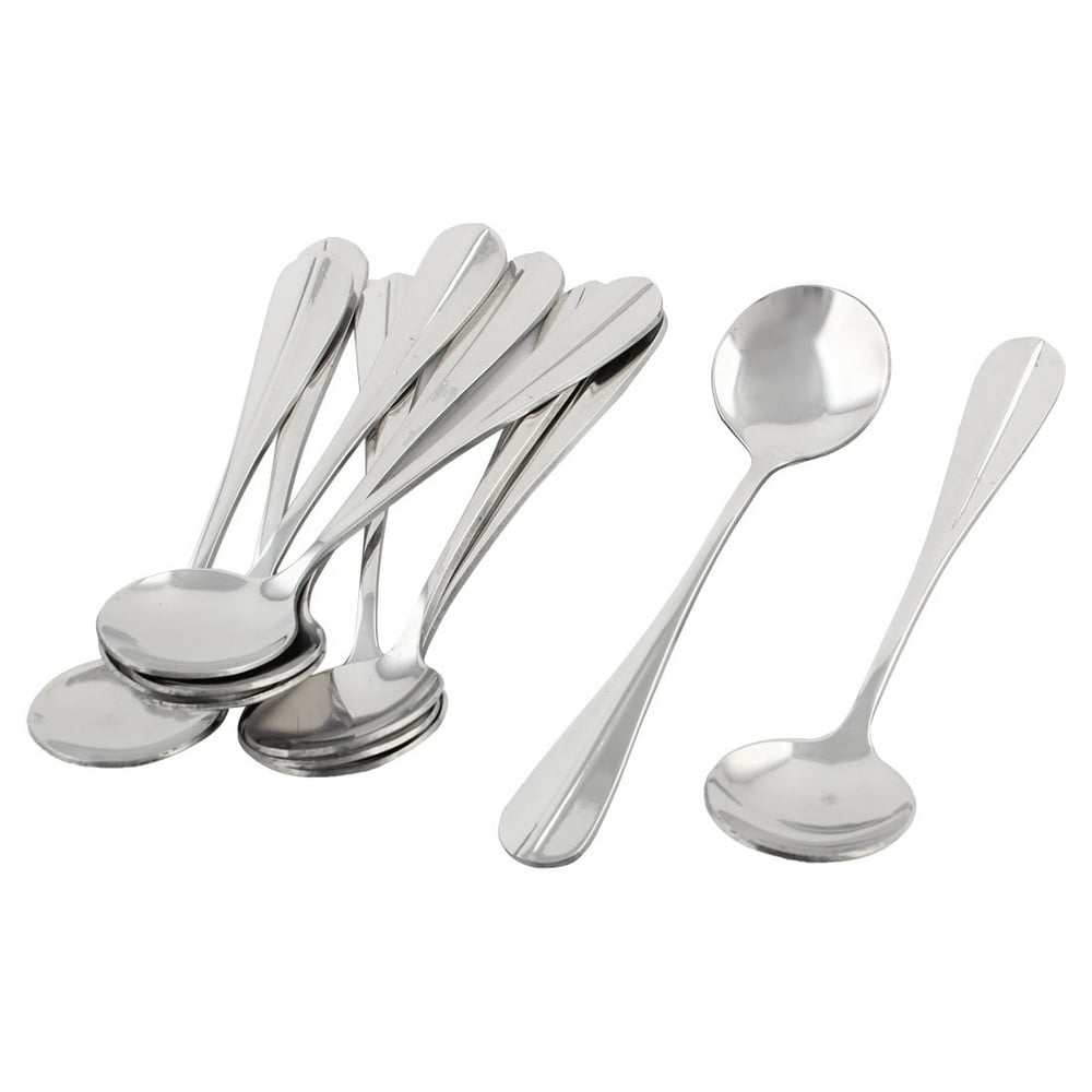 Unique Bargains Stainless Steel Spoons Set of 10 for Dining Spoons 5.1