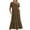 Brown, variant on qucoqpe Women's Summer Casual Short Sleeve Crewneck Swing Dress Flowy Tiered Maxi Beach Dress with Pockets