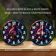 thumbnail image 2 of Neon Clock Music Notes Wall Decor 10-Inch Silent Wooden Wall Clock, Battery Operated (AA Batteries Not Included), Artistic Home Decor, 2 of 7