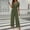 Army Green, variant on BRGZLK Women One Piece Jumpsuit Summer V Neck Short Sleeve Jumpsuits Casual Loose Elegant Wrap Waist Wide Leg Pants Rompers 2026