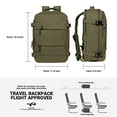 thumbnail image 3 of KAUKKO Canvas Travel Rucksack, Large Capacity Carry On Bag with Shoe Pouch and 15.6 inch Laptop Compartment, Flight Approved Outdoor 40L Luggage Weekender Bag, 12-ARMYGREEN, 3 of 7