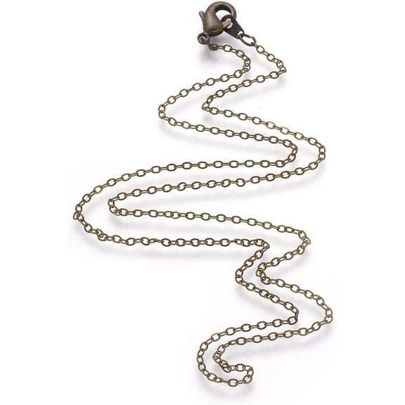 5Pcs Antique Bronze Color Brass Necklaces Minimalist Chain Necklace Choker with Lobster Claw Clasps for Men Women Personalized Jewelry chain link: 1.5mm wide 2mm long 18 inch