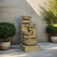 thumbnail image 6 of Fountain Resin Contemporary Waterfall Design With Stone Effect & LED Glow, 6 of 7