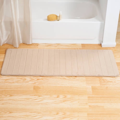 Somerset Home Memory Foam Striped Extra Long Bath Mat, 24" x 60 ...