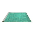 thumbnail image 2 of Ahgly Company Machine Washable Indoor Square Abstract Turquoise Blue Contemporary Area Rugs, 3' Square, 2 of 4