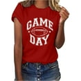 thumbnail image 2 of Luowei Women's Football Graphic Tee - Funny Casual Short Sleeve T-Shirt, Red, XL, 2 of 4