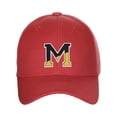 thumbnail image 2 of Daxton Two Tone Initial Letters Numbers Structured Baseball Hat, Red Hat, Letter M, 2 of 3