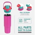 thumbnail image 5 of Ozark Trail 30oz Vacuum-Insulated Stainless Steel Dual Lid Insulated Tumbler, Double Wall Vacuum Insulated Travel Tumbler with Sip & Chug Lid, Pink, 5 of 10