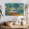 thumbnail image 3 of Elephant Stock Bank Of The Oise At Auvers Wall Art - Horizontal Canvas Wall Art - Living Room Wall Decor - Transportation Canvas - Gray And Teal Decor By Vincent Van Gogh - 24" x 16", 3 of 8