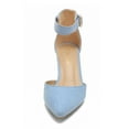 thumbnail image 3 of DREAM PAIRS Women's Fashion Ankle Strap Pump Shoes Low Heel Pointed Toe Pump Dress Shoes LOWPOINTED BABY/BLUE/SUEDE Size 11, 3 of 5