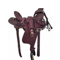 Rough out Wade Wide Tree Gullet Western Leather Horse Tack Saddle With Set.