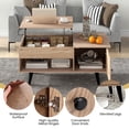 thumbnail image 6 of Costway Lift Top Coffee Table with Storage Hidden Compartment Cabinet & Open Shelf Natural, 6 of 10