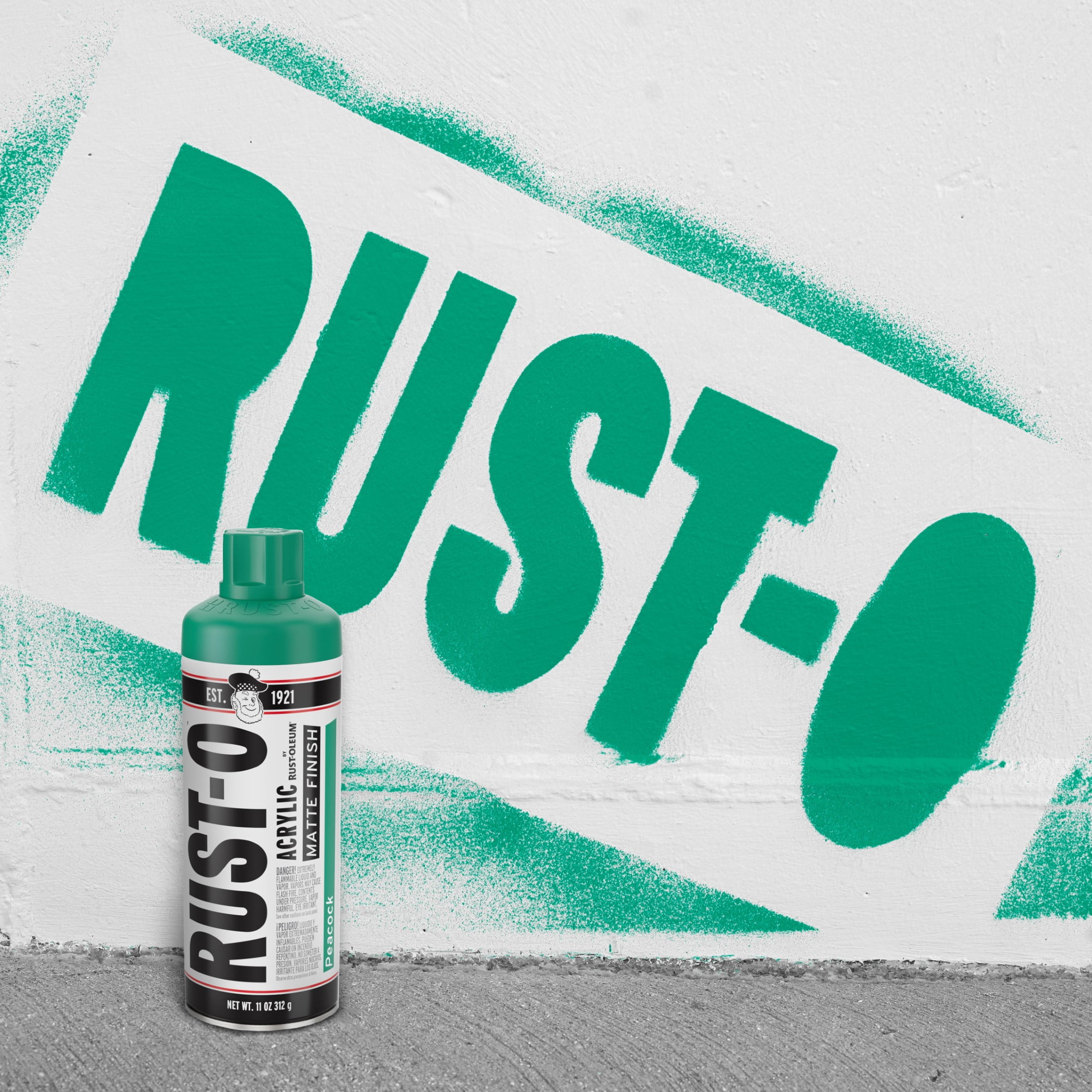 Peacock, Rust-Oleum Rust-O Acrylic Matte Spray Paint-392203, 11 oz