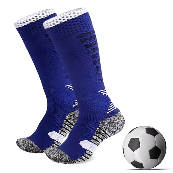 TELOLY Kids Soccer Grip Socks, Non Slip Sports Socks for 6-12 Years Old Boys and Girls, Knee High Compression Long Tube Football Sock