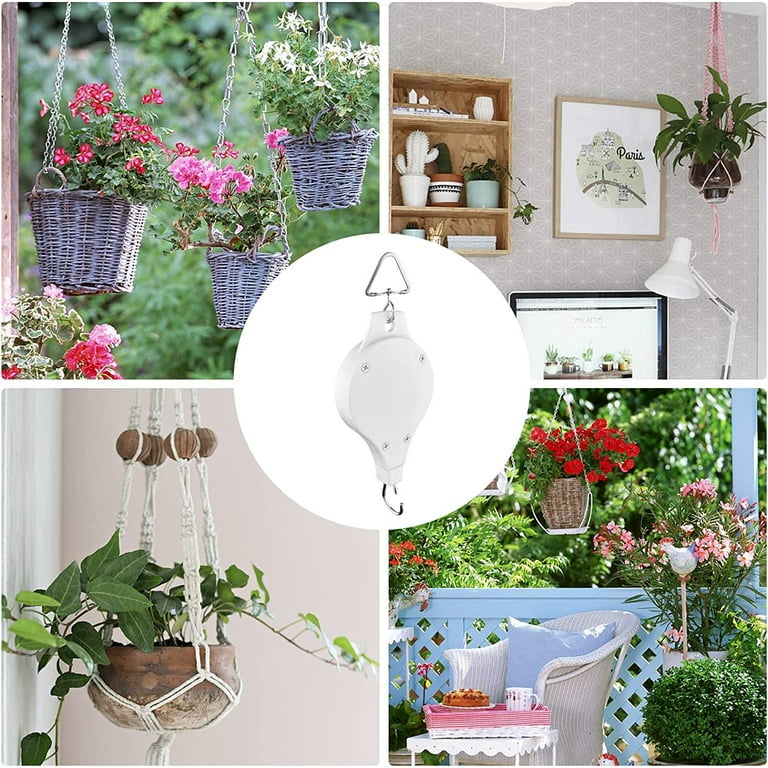 Emlimny Plant Pulley Retractable Hanger for Hanging Plants and Bird  Feeders, Adjustable Height Support, White - Walmart.com