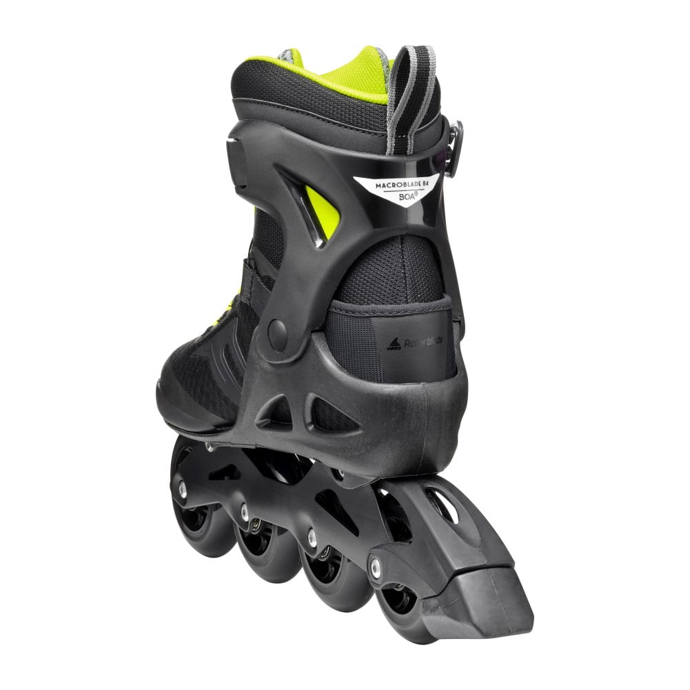 ROLLERBLADE Macroblade 84 Boa, Color: Black/Lime, Size: 9/9.5 (073706001A1-9/9.5)