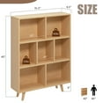 thumbnail image 4 of Walsunny Cube Bookcases Bookshelves 7 Cube Organizers with Legs 43" Tall Wooden Open Storage Display Bookshelf for Living Room Bedroom Office Natural Wood Color, 4 of 8