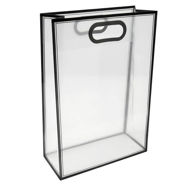 Bolsa transparente de PVC con fuelle-Gift azul 24 x 35 x 10