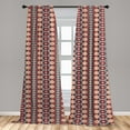 thumbnail image 5 of Ambesonne Ikat Curtains, Indigenous Pattern, Pair of 28"x95", Vermilion Orange Seafoam, 5 of 5