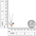 thumbnail image 3 of Gem Stone King Keren Hanan 0.10 Ct Round Blue Diamond 18K Rose Gold Plated Silver 2 Heart Love Treasure Pendant Necklace for Women With Chain, 3 of 5