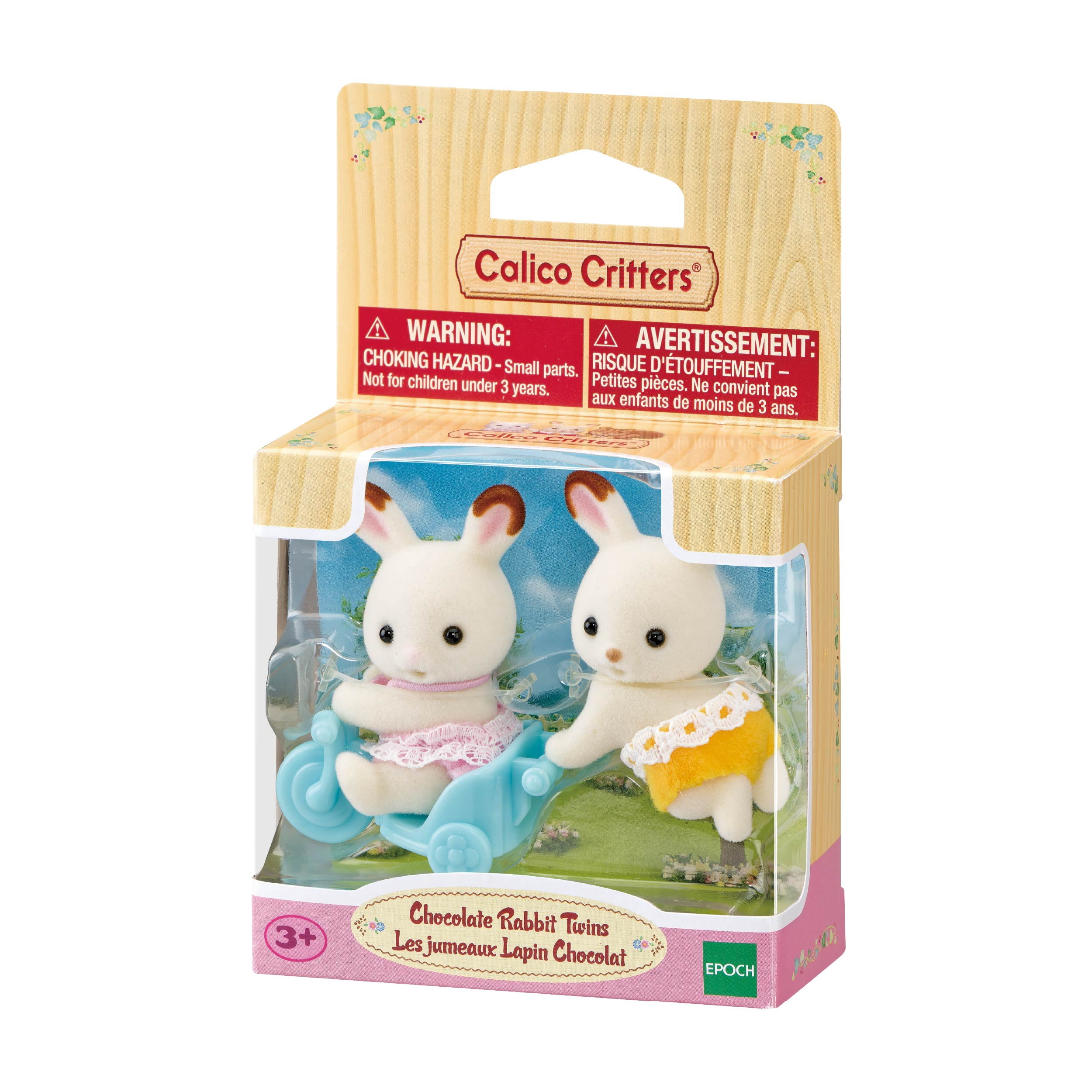 Calico Critters Chocolate Rabbit Twins, Collection of 2 Doll Figures