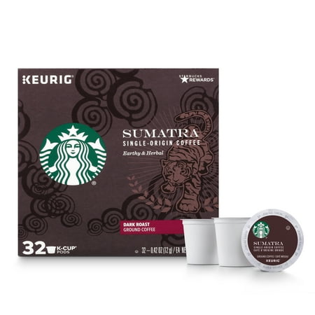 Starbucks Sumatra Dark Roast Single Cup Coffee for Keurig Brewers, 1 box of 32 (32 total K-Cup pods)