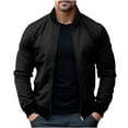thumbnail image 2 of Puntoco Men's Jacket Lightweight Casual Spring Fall Windbreaker Zip Up Coat with Pocket Coats for Men Black 8(L), 2 of 6