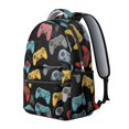 thumbnail image 2 of Game Controller Black Pattern Backpack for School, Cute School Bag with Adjustable Shoulder Straps and Padded Back, 15.3"x11"x7.1", 2 of 5