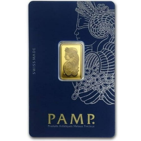 5 Gram Gold Bar PAMP Suisse  - Lady Fortuna  0.9999 Fine