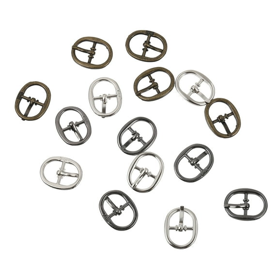QUMIIRITY 15Pcs Silver Buckles Adjustable for Leather Watchbands Small Buckles
