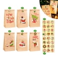 thumbnail image 4 of 24Sets Party Candy Holiday Xmas Gift Wrapping Snowman Fox Santa Claus Christmas Kraft Paper Bags Favor Bag 03, 4 of 8