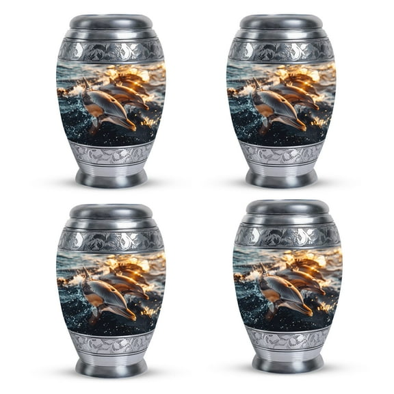 Sunset Dolphin Keepsake Urn - Mini Urns For Ashes Adult Set Of 4 - Cremation Urns For Human Ashes - Cremation Urn For Ashes (Size-3inch,4pcs)