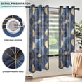 thumbnail image 3 of Yayeee Window Curtains Set of 2 for Living Room Light Filtering 63"x42", Blue Geometric Pattern, 3 of 7