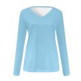 thumbnail image 4 of Erwazi Womens Long Sleeve V Neck Shirts Basic Tee Casual Top Fall Trendy Tunic Outfits Fitted T Shirts, 4 of 5