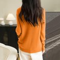 thumbnail image 4 of WTOBBY Women's Fashion Knit Round Neck Pullover Base Layer Sweater, Solid Color Long Sleeve Top for Layering and Casual Wear, Versatile and Stylish,Orange XL, 4 of 4