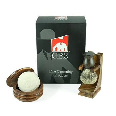 Men's Grooming Set - Comes with Gift Box - Wood Mug Shaving Bowl, 100% Pure