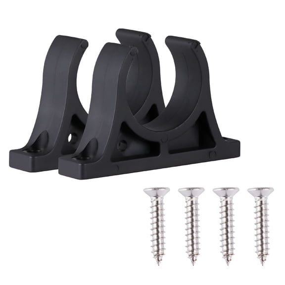 MELIVO 2PCS Plastic Boat Paddle Fixed Buckle Kayak Paddle Holder with 4PCS Screws (Black)