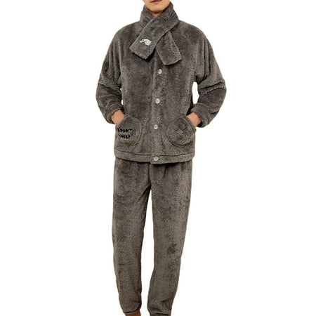 

Fuzzy Fleece Pajamas Sets for Women Men Flannel Sleepwear Plush Pajama Lounge Pants Set