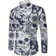 thumbnail image 1 of Camisa con botones y calavera floral para hombre, camisa de fiesta de manga larga a la moda para otoño e invierno, camisa con cuello estampado en 3D, talla grande, 1 of 6