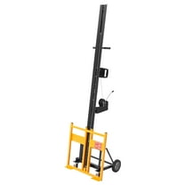 VEVOR Drywall Lift, Heavy-Duty 150 lbs Sheetrock Hoist for Ceiling & Wall Installation, One Person Drywall Installation, 4 x 16 ft Max. Panel Lifter Jack Hoist with Wheels, Easy Transport (Yellow)