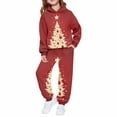 thumbnail image 4 of Mercatoo Boys Girls Sweatsuit Kids 2 Piece Christmas 𝐓racksuits Xmas Printed Jogging Outfits Sweatpants & Fleece Hooded Set, 4 of 8