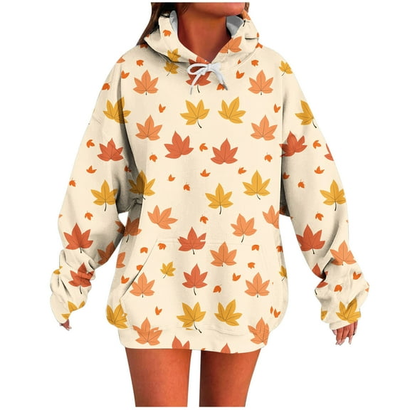 TKLPEHG Thanksgiving Sweatshirts for Women Long Sleeve Hoodies Oversized Baggy Fall Fashion Y2k Sweatshirts Soft Comfy Clothes Pullover (Yellow,L)